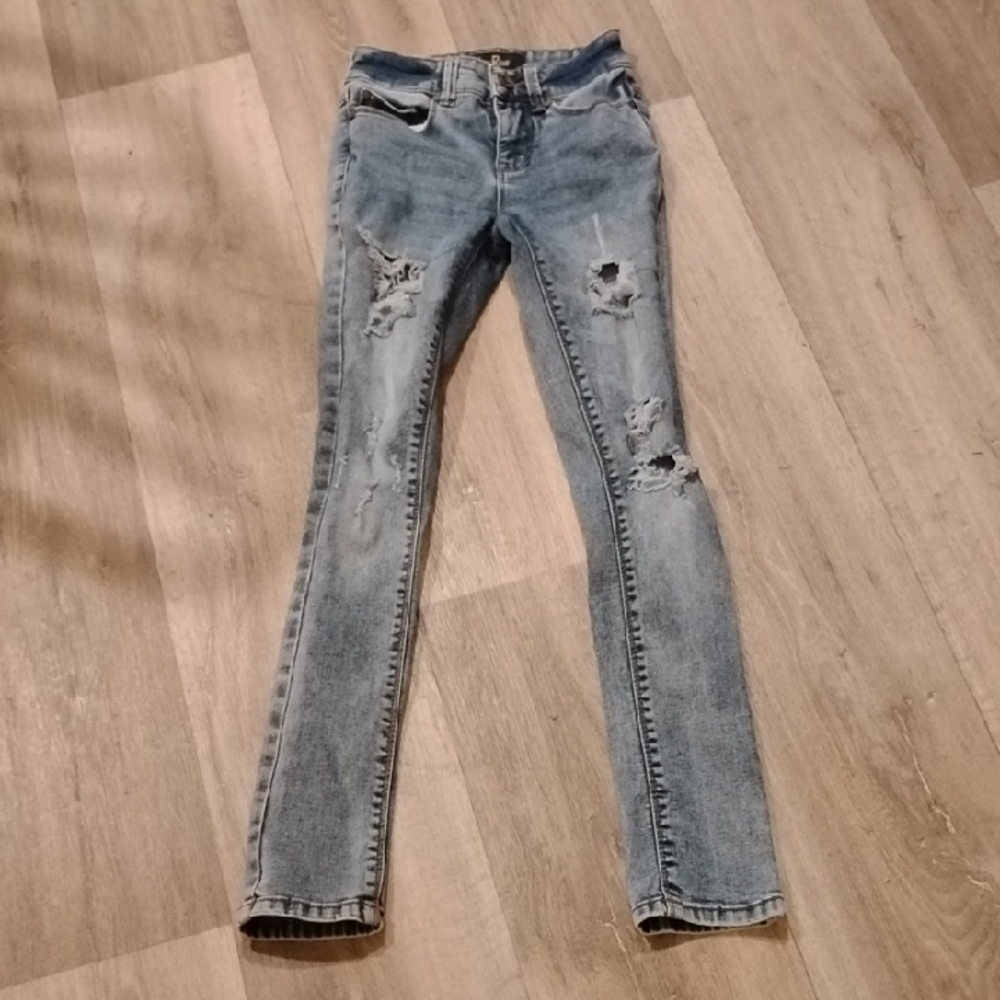 Indigo Rein Light Blue Distressed Skinny Jeans